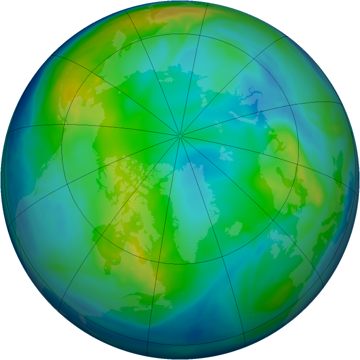 Arctic ozone map for 19 November 2005